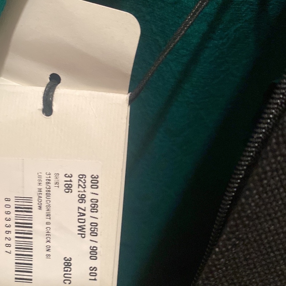 Gucci Green GG Check Silk Shirt Size 38 - Color: Green | Size: XS - WITH TAGS - Picture 5 of 5